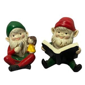 Vintage Set of 2 Gnome's - Christmas Gnome - Garden Gnome - HOMCO Gnome -